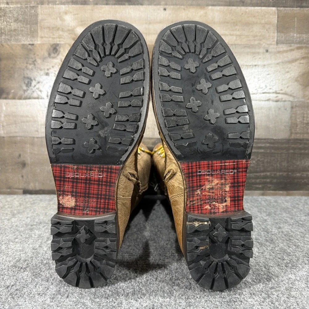 RARE DSQUARED2 Tall Canadian Hiking Boots Leather Archive Maple Leaf Italy 45/12